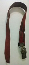 VTG Women's Vera Neumann Red Suede Belt W/ 1976 Bergamot Brass Works Buckle Sz M