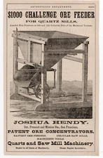 1880s Advertisement Joshua Hendy Challenge Ore Feeder San Francisco CA