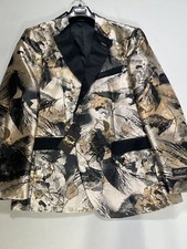 Mens St. Patrick Gold Black Pattern Tuxedo Jacket Large NEW