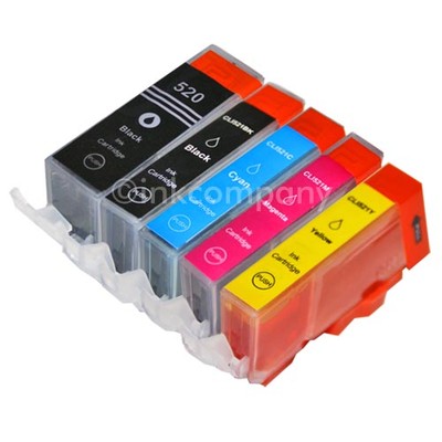 5 CANON Patronen mit Chip PGI-520 CLI-521 MP 550 MX 860 MX 870 NEU