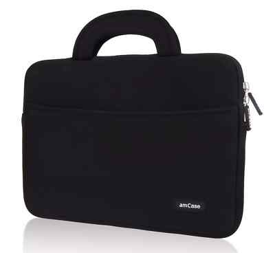 amCase Bag for Chromebook Black Fits 11.6''-12''  Neoprene Travel Sleeve Case NEW