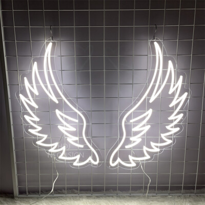22'' Custom Neon Signs Fairy Angel Wings Birthday Party LED Light Wall Decor
