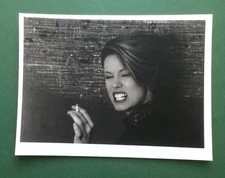 PHOTO silver print woman fashion cigarette hairstyle 17.7 x 24 cm