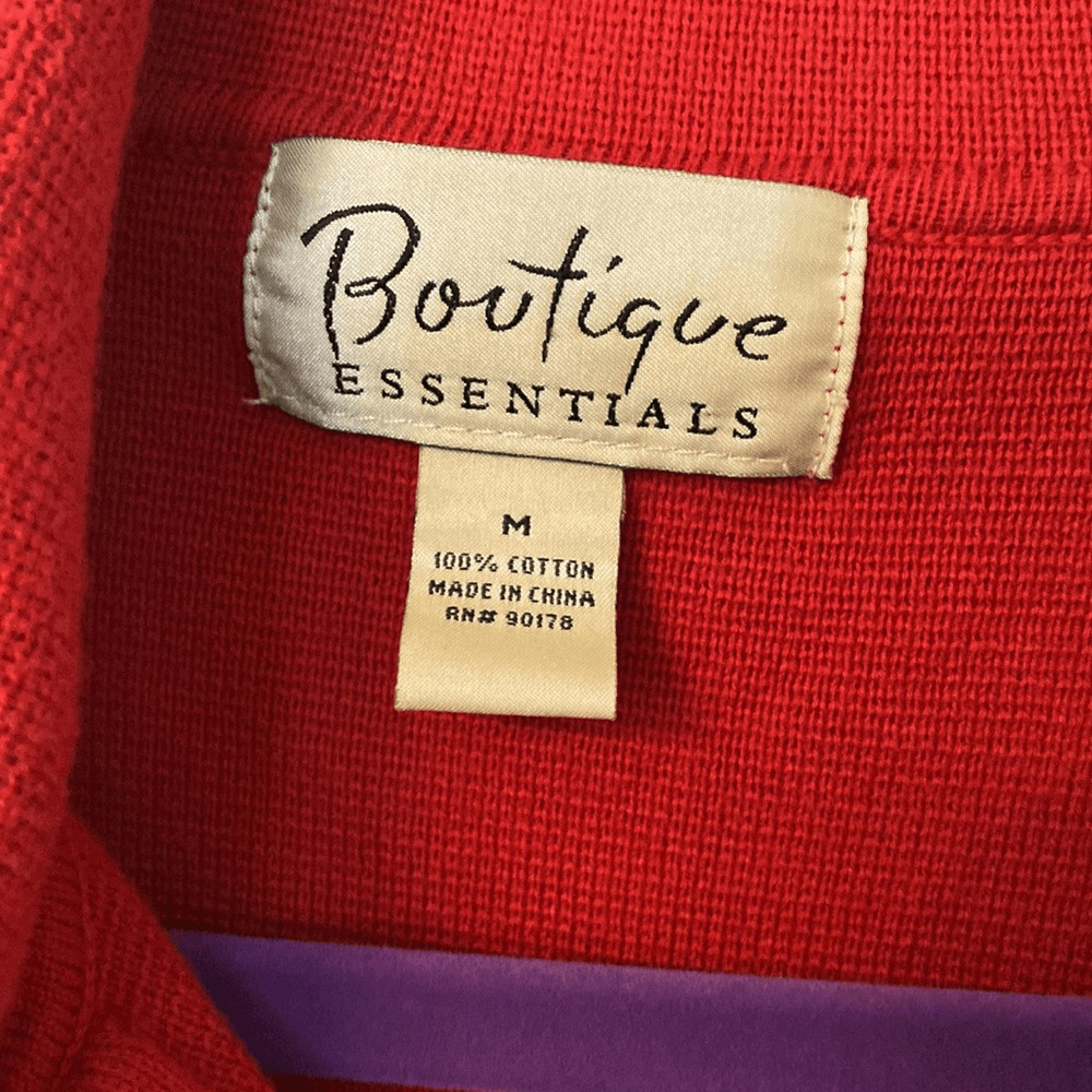 Boutique Essentials- red collared zip up sweater-… - image 7