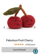 Jellycat Cherry Fabulous Fruit - BNWT