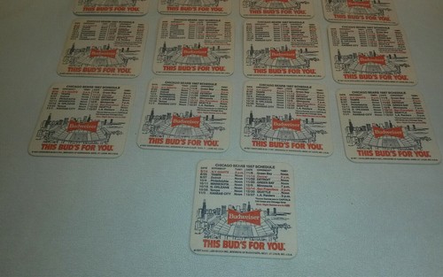 ☆ Chicago Bears Budweiser Beer Coasters Monsters of the Midway 1987 Vintage Bar - Picture 8 of 8