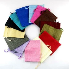 Small Bag Drawstring Bags Natural Linen Pouch Burlap Jute Sack Jewelry Gift Bags