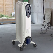 Chauffage Radiateur à Bain D'Huile Blanc Électrique Mobil Thermostat H 62 CM