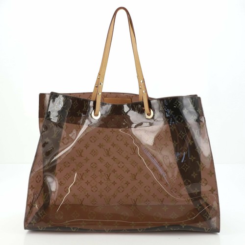 LOUIS VUITTON Cabas Ambre MM Vinyl Monogram Tote Bag Brown