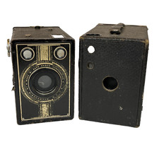 ANSCO Camera Box Lot of 2 : 1910s No.2A Buster Brown 1930s Shur Shot Art Deco