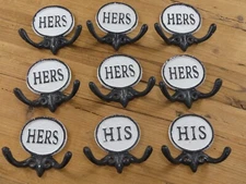 9 Coat Hooks 2 His And 7 Her Distressed Towel Hooks Resell Wholesale Bath Hat