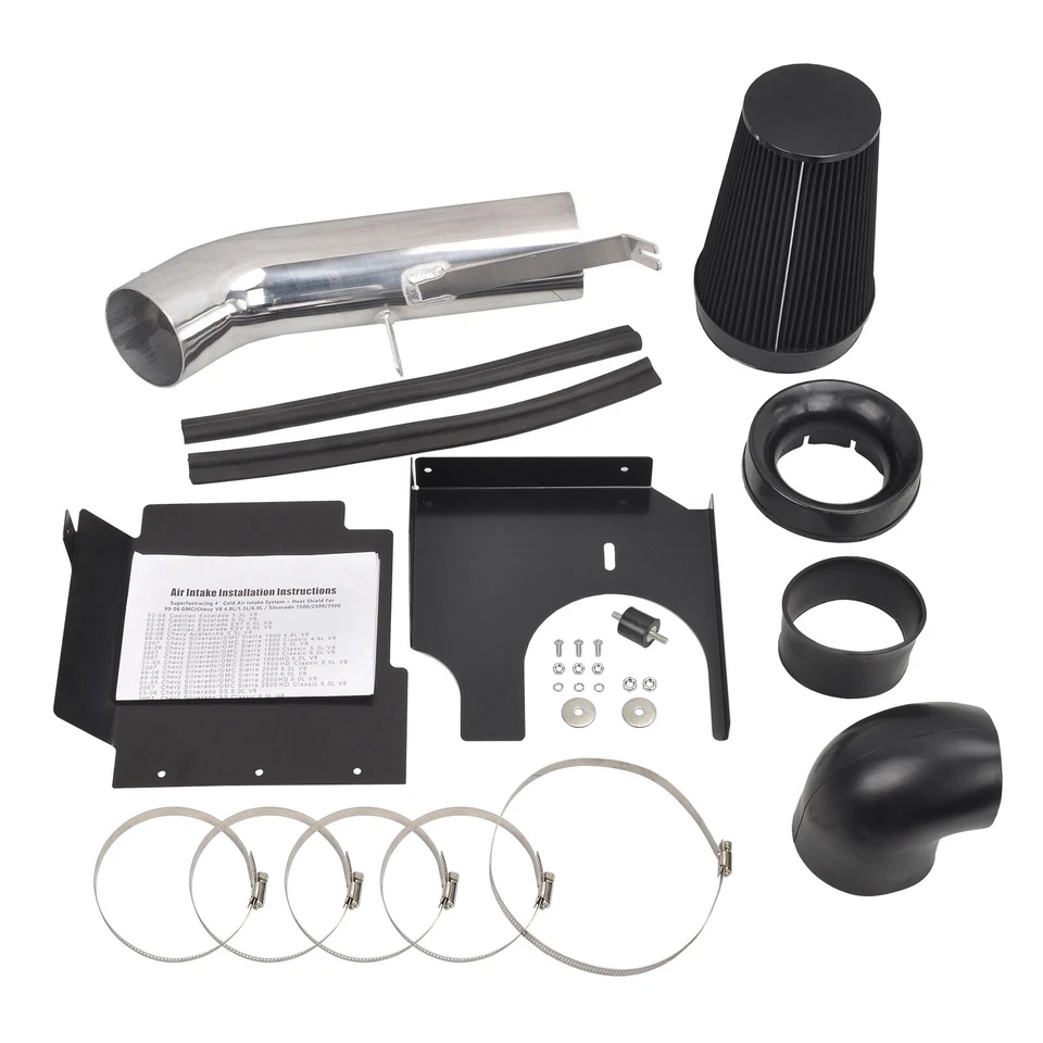 4''COLD AIR INTAKE+EXHAUST MANIFOLDS KITS FOR 99-06 CHEVY/GMC GMT800 SILVERADO - Image 2 of 4