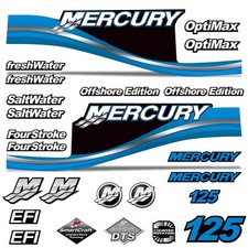 Mercury 125 Quattro 4 Tempi Kit Adesivi Grafico Motore Fuoribordo Merc BLUE