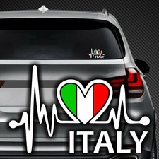 Aufkleber Italy Italien Italia Herzschlag Herz Wappen Flag Fahne Auto Sticker