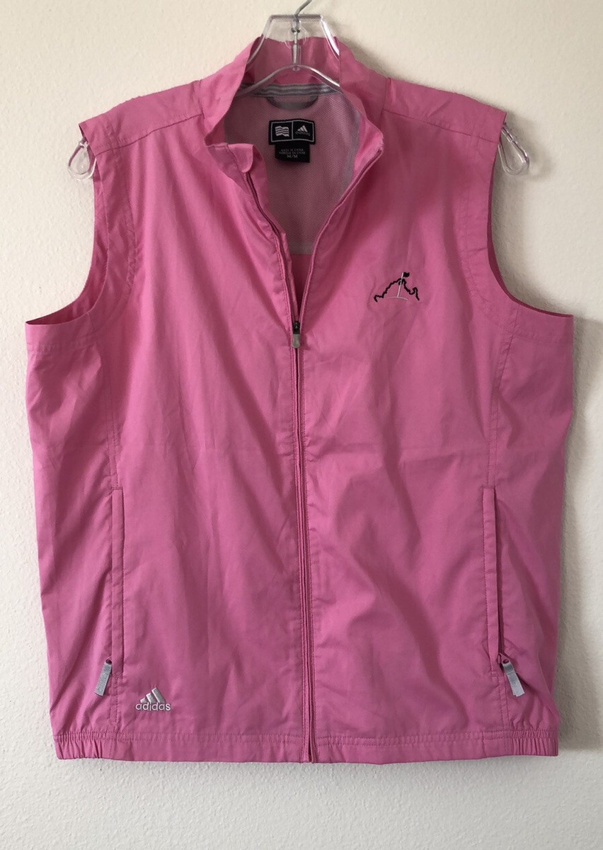 Adidas Pink Clima Proof Sport Vest Women Collar Sleeveless Zipper