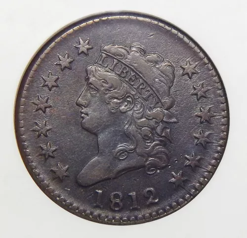 1812 NGC AU50BN LARGE DATE CLASSIC HEAD LARGE CENT