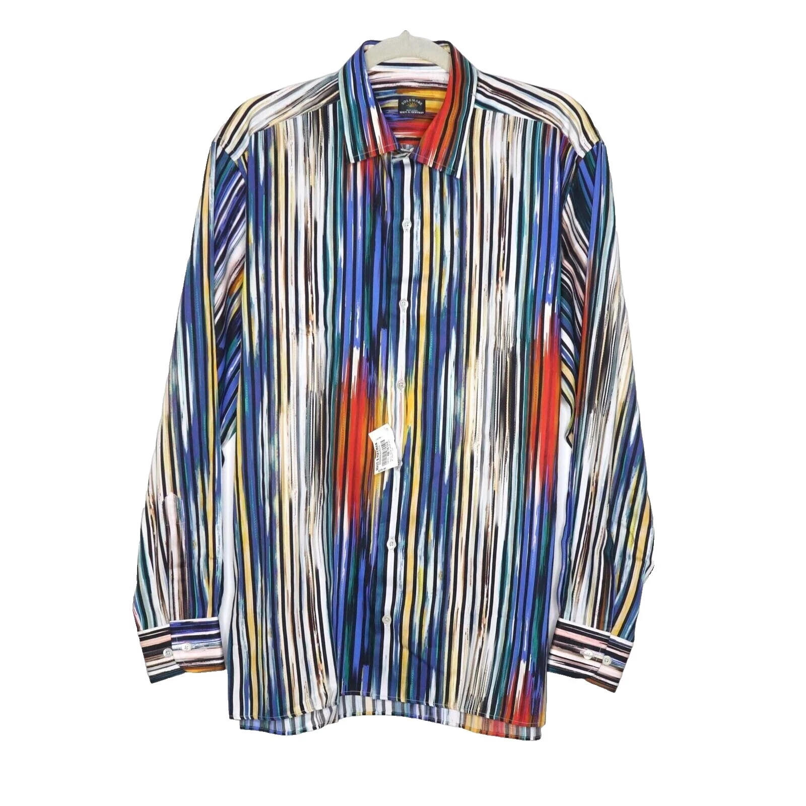 Multicolor Striped Dress Shirts for Men