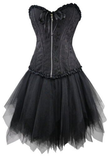 Sukienka gorsetowa czarna sukienka gorsetowa mini spódnica halka gorset got torba na bieliznę - Zdjęcie 1 z 3