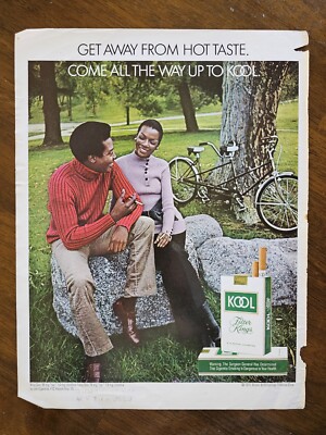 kool black cigarettes VINTAGE 1971 Print Ad B5C2 Black Beautiful 1970 Kool Cigarettes Young  Couple