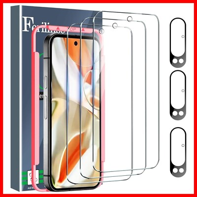 4in1 for Google Pixel 9 pro  Tempered Glass 3 Screen Protector + 3 Camera Lens