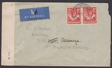 Northern Rhodesia 1942 Walton, Barrister cover sent airmail to Tanganyika