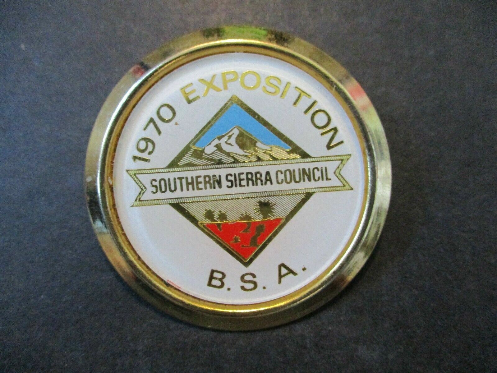 1970 Exposition Southern Sierra Council BSA boy scout neckerchief slide