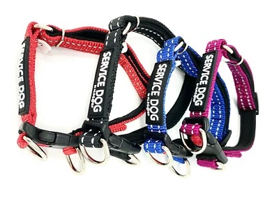 ALBCORP Reflective Service Dog Collar- Rubber Patch-Durable Nylon