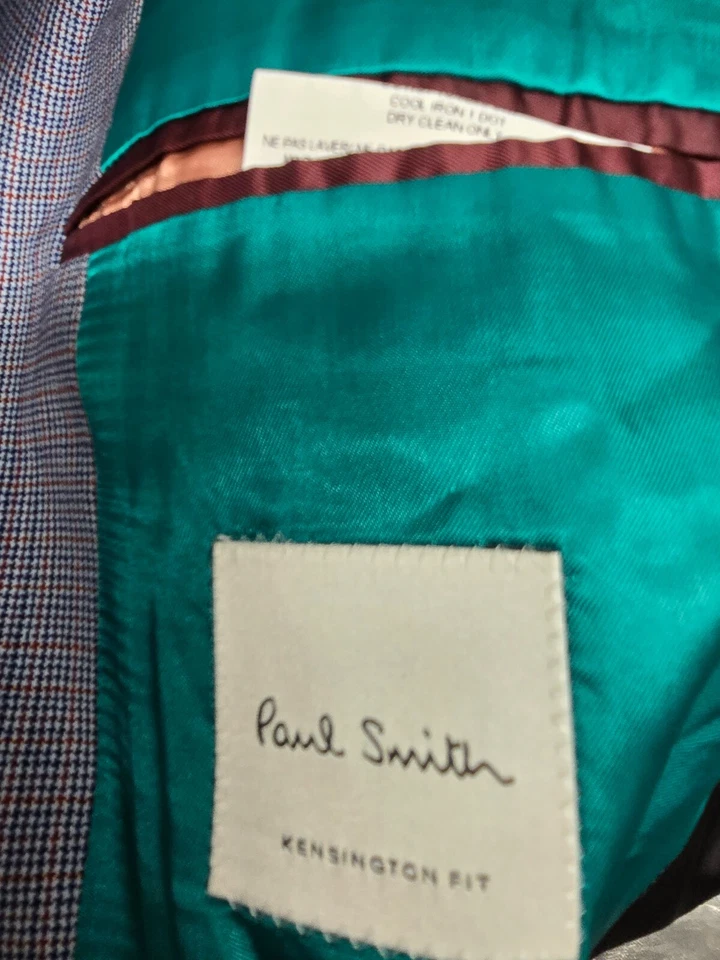 Paul Smith Kensington Fit Jacket Blazer Made In Italy SIZE 46 BLUE - Image 3 of 4