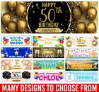 Personalised Birthday Banners Happy Birthday Party Decoration 1st 18th 21st 50th