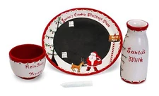 Child to Cherish Santa's Message Plate Set, Milk Jar, Reindeer Treats Bowl O241
