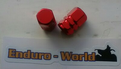 ENDURO-WORLD ALLOY VALVE CAPS (2) RED