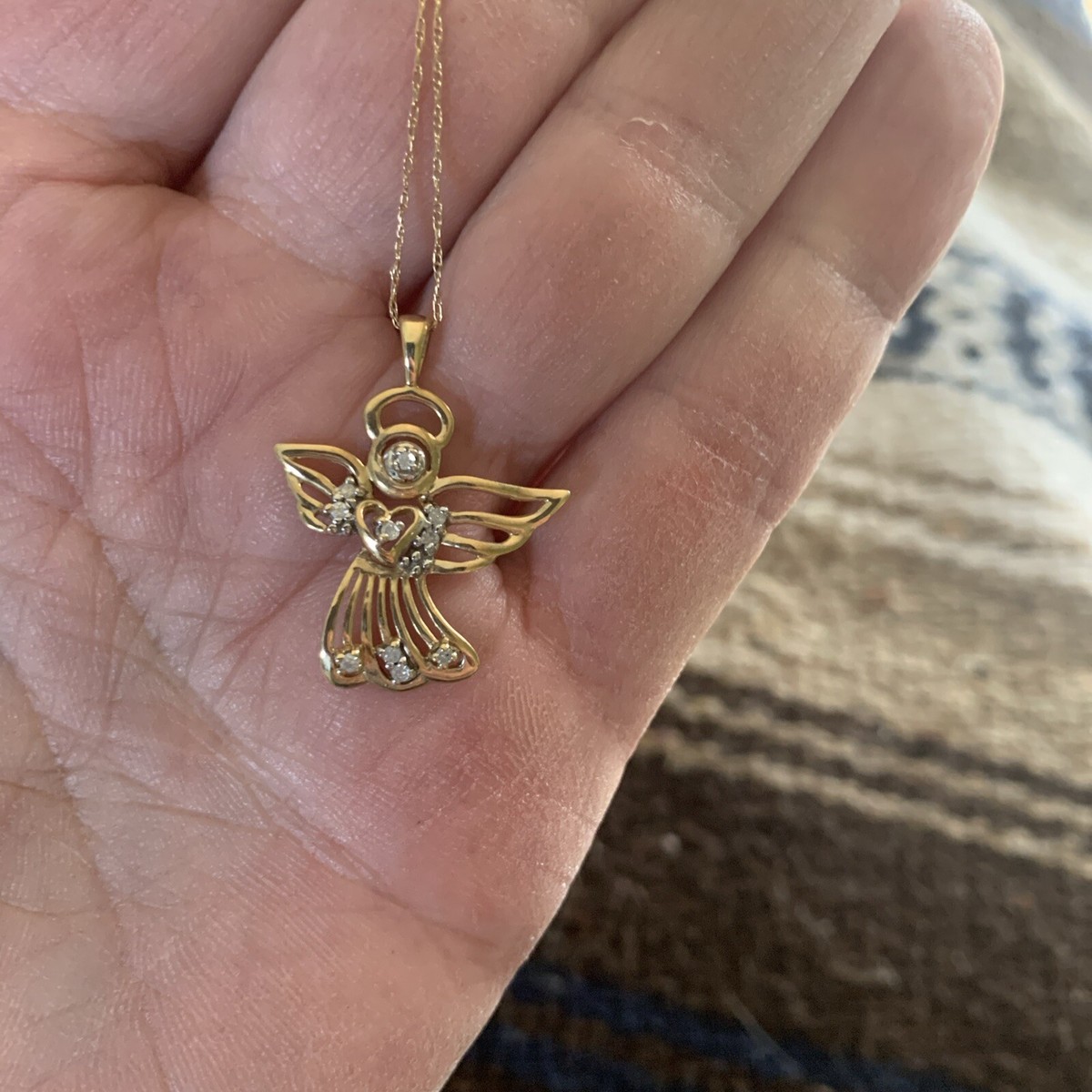 10K SOLID YELLOW GOLD 1/10 Ct DIAMOND 