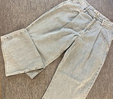 Free People We The Free Wide Leg Light Wash Pleated Front Denim 28 NWOT