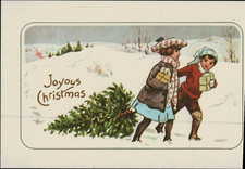 Bright of America Christmas Postcard Antique 1900 Reproduction Joyous Christmas