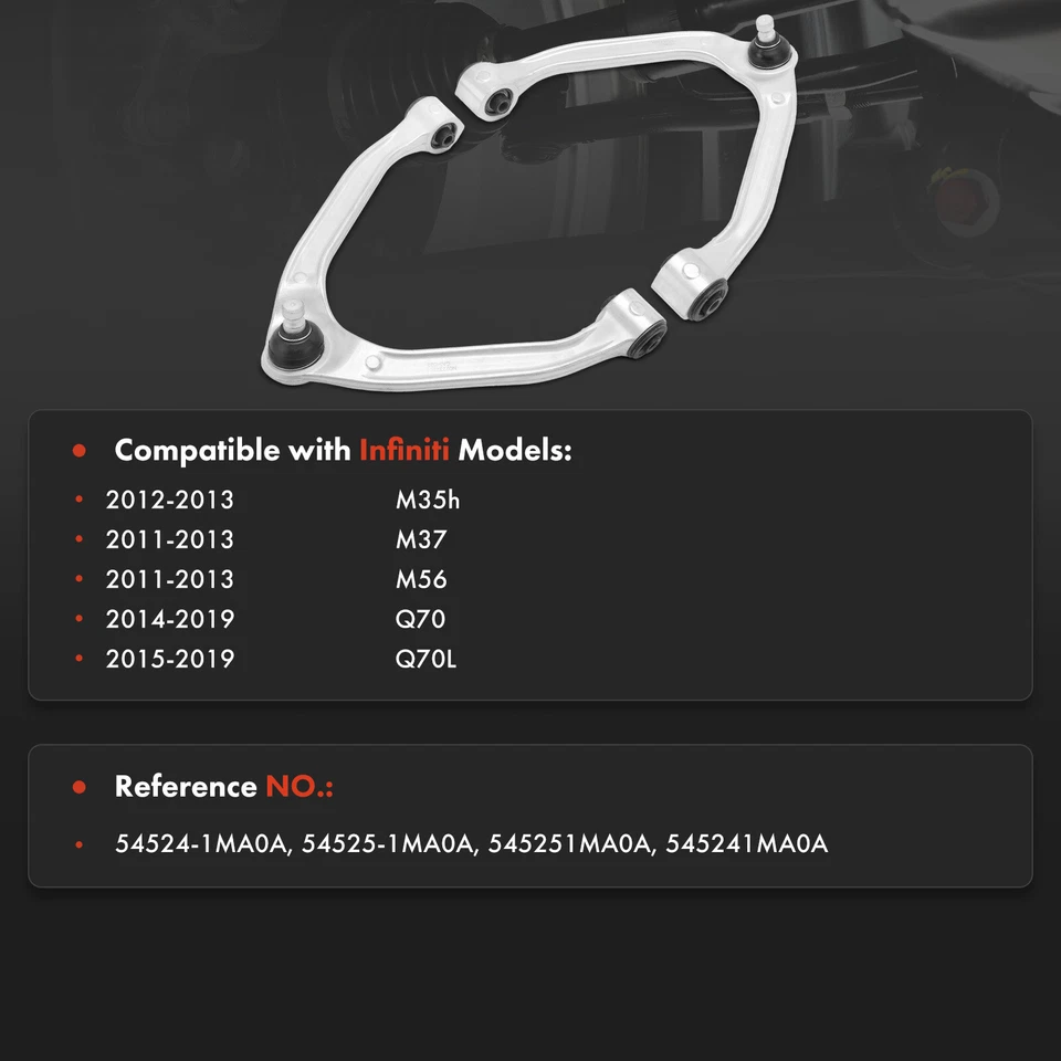 Brazo de control superior delantero y rótula 2 piezas para INFINITI M35h M37 M56 Q70 Q70L Foto 2 de 4