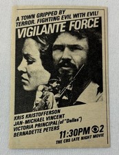 1981 small CBS tv ad~movie VIGILANTE FORCE Kris Kristofferson,Victoria Principal