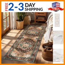 Washable Runner Rug, 2x6 Non-Slip Boho Vintage Hallway Kitchen Rug