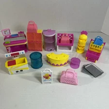Shopkins Accessories Lot Small Mart Checkout Station Shoppin Cart Bags Ect