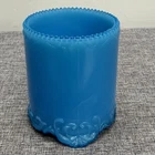 Vintage Blue Opaline Milk Glass Toothpick Holder 3” Tall READ