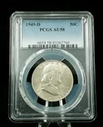 1949-D 50C FRANKLIN HALF DOLLAR PCGS AU 58 #7200