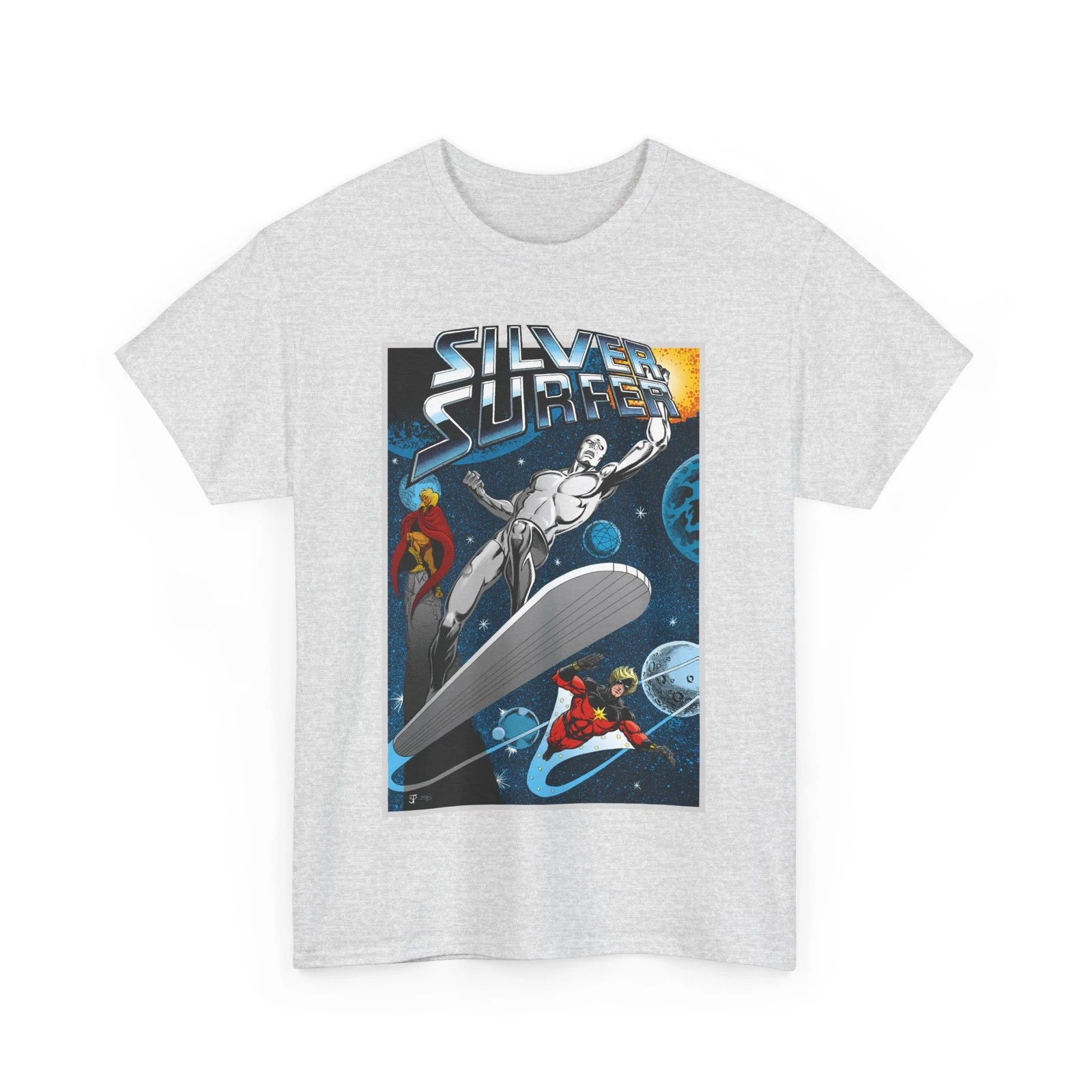 Silver Surfer T-Shirt - Marvel Comics - With Adam Warlock & Captain Marvel