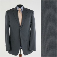 Mens Striped Blazer 42L UK Size CANDA Grey Sport Coat Jacket