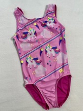 GK ELITE Leotard Gymnastics UNICORN Dreams PINK Sublimated SIZE CM Child Medium