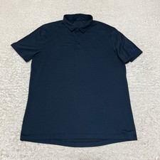 Lululemon Polo Shirt Men Medium Navy Performance Short Sleeve Casual