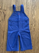 Vintage Izod x Lacoste Baby Overalls Blue Size 18 Months Red Crocodile Logo
