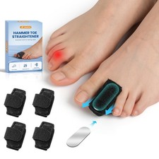 JWHOO Hammer Toe Corrector For Women  Men - 4 Pcs Black