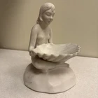 Van Briggle Pottery Lady Maiden Ivory 8" with clam shell Vintage