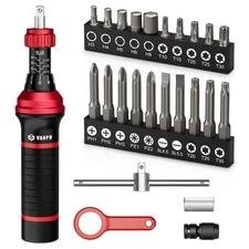 VANPO Torque Screwdriver 10-60 in.lb, CR-MO & Aluminum, 24 Pcs Torque Screwdr...