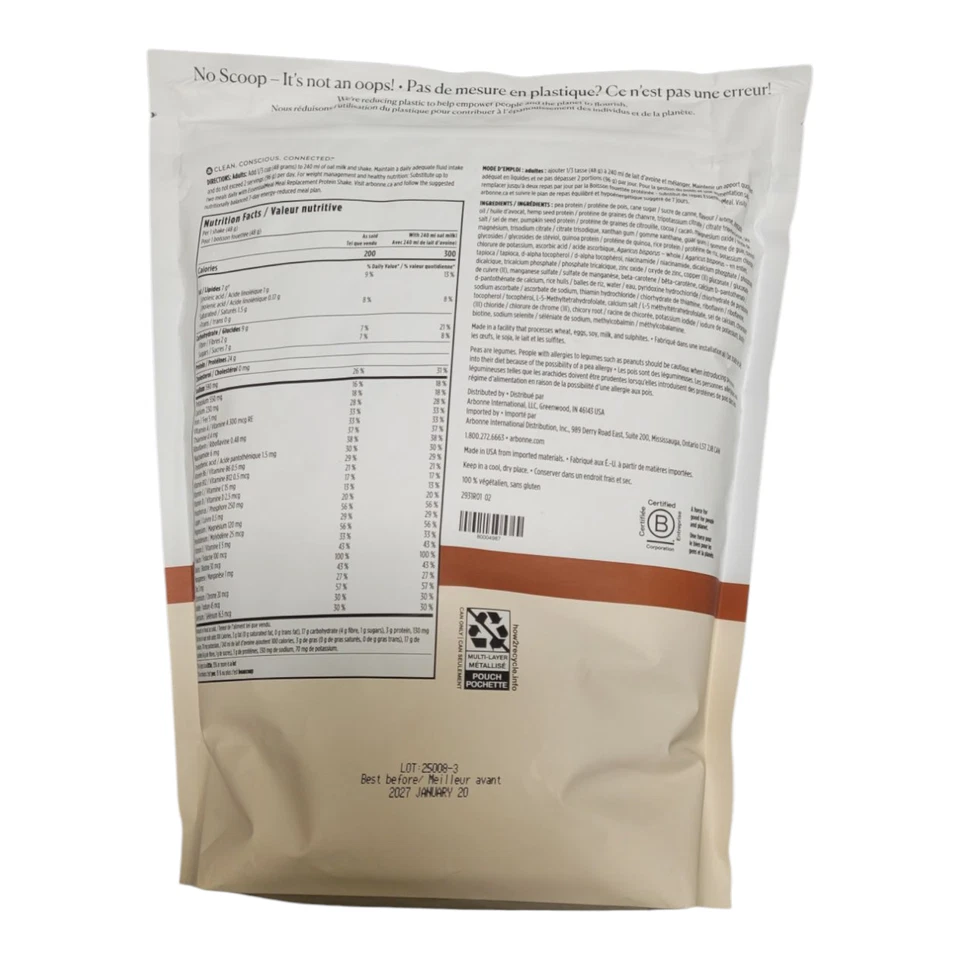 Arbonne EssentialMeal Reemplazo Proteína Café (1440 g) - Exp. 1/2027 Foto 2 de 2
