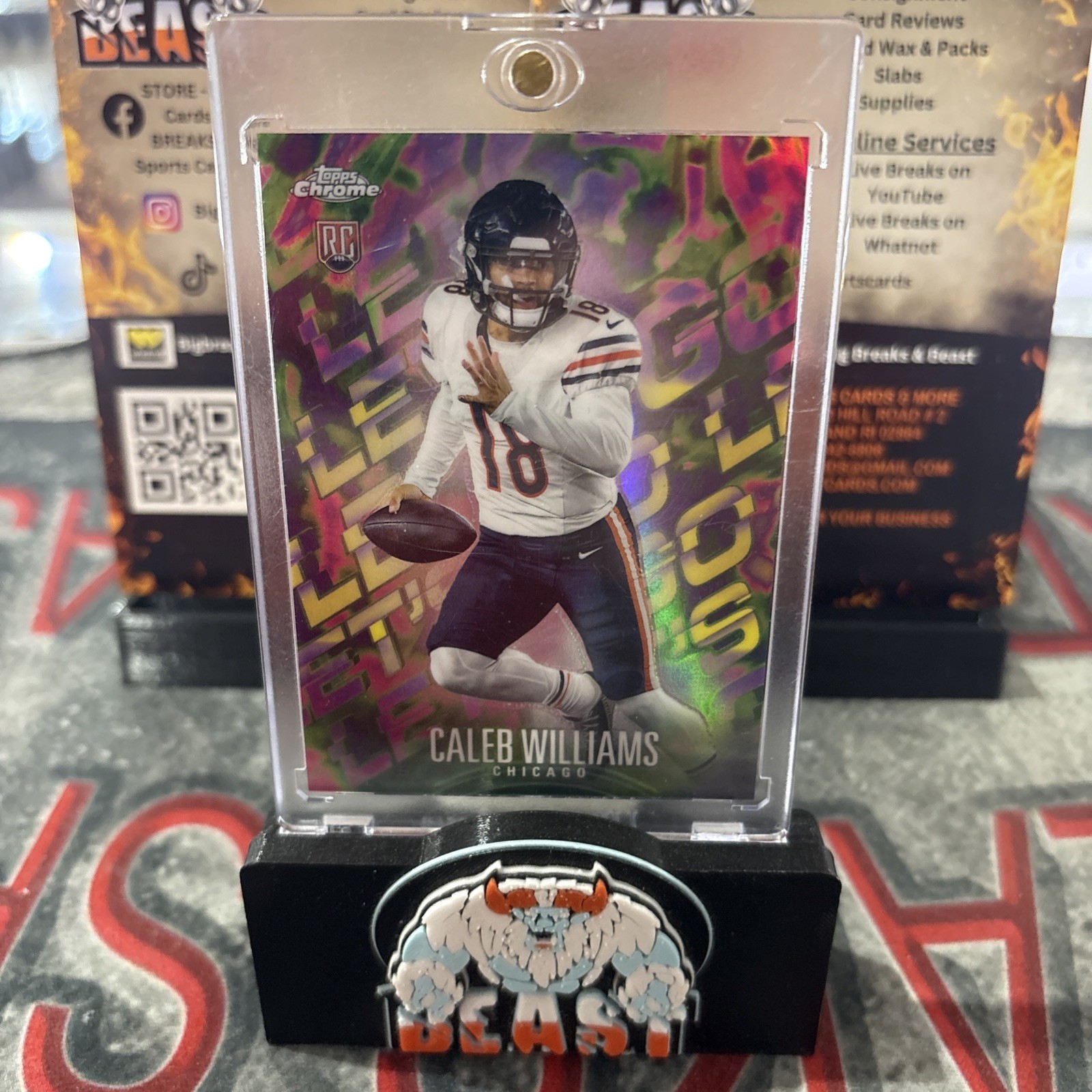 2024 Topps Chrome Football Caleb Williams Let's Go Case Hit SP RC 